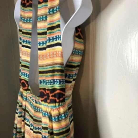 MM Couture Tribal Backless Cutout Maxi Dress Yellow XS - Picture 9 of 11